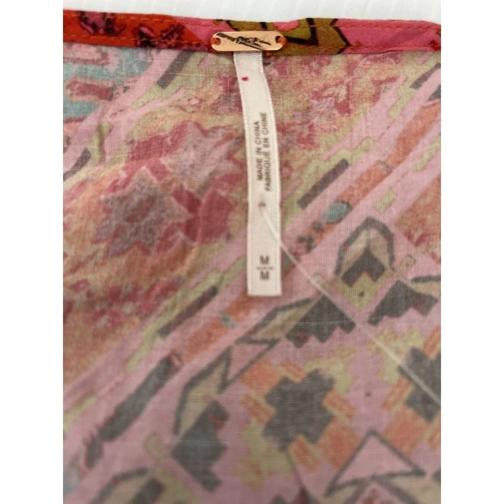 Free People Women Red Multicolor Printed Blakely Tulip Maxi Boho Dress Size M - Picture 7 of 10
